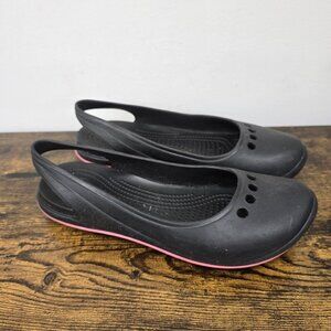 Crocs Tone Skylar Slingback Slip On Black Pink Slip On Women's Size 11